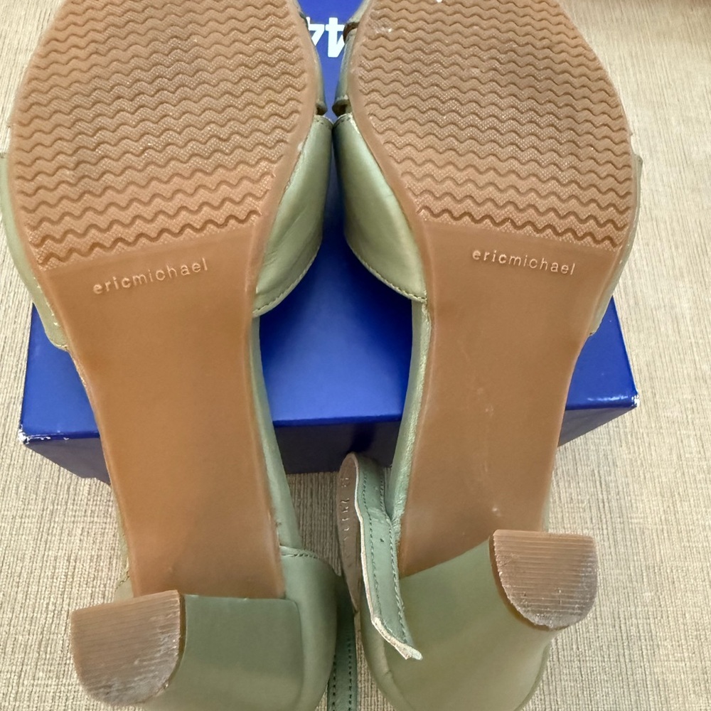 Eric Michael Women's Sage Green Heels - Picture 5 of 7